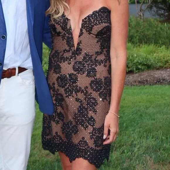 Self-Portrait Rhinestone Bandeau Mini Dress - Picture 2 of 3